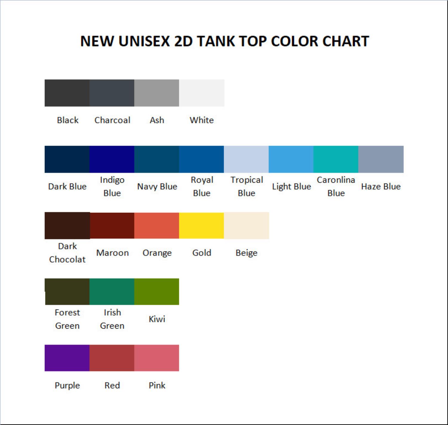 tank top color chart - Wings Of Fire Merch
